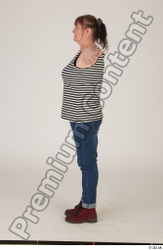 Whole Body Woman T poses White Casual Chubby Standing Street photo references